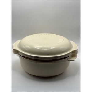Vintage Tupperware 3 Piece Stackable Microwave Cooker 3 Qt 1-3/4 Qt Cover